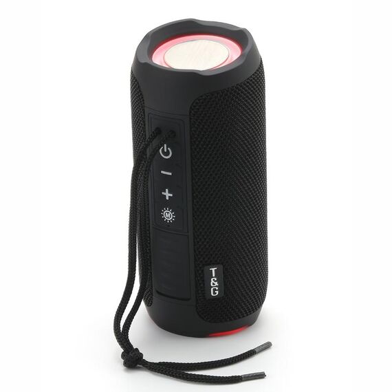 T & G TG227 Altoparlante per musica Bluetooth impermeabile all'aperto T & G TG227 con supporto a LED FM / TF / USB (nero)