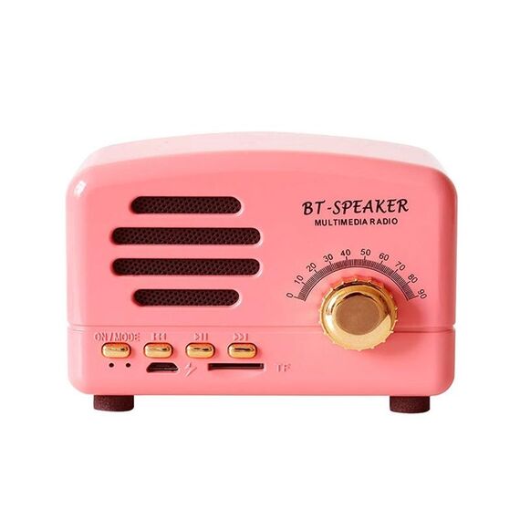 BT01 Retro Bluetooth Wireless Mini Altoparlante Portatile Supporto per radio TF (rosa)