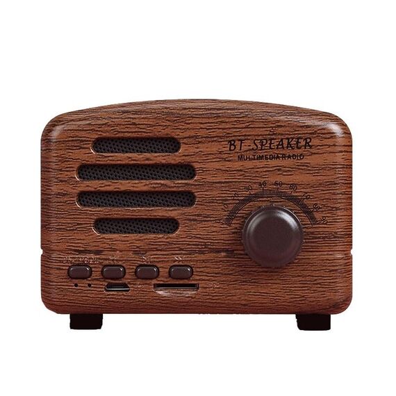 BT01 Retro Bluetooth Wireless Mini Altoparlante Portatile Supporto radio PARTE TF (grano in legno)