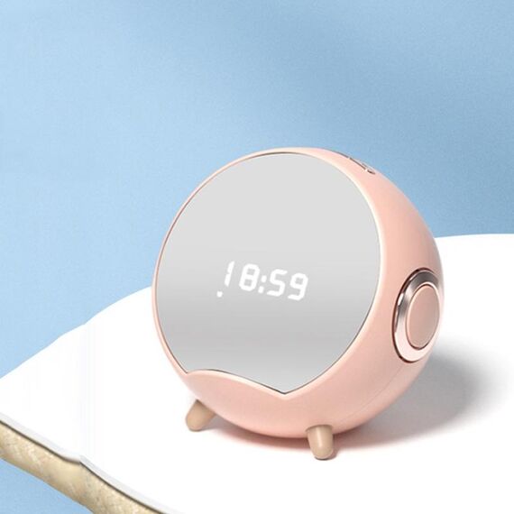 Mini Desktop Multi-Function Smart Charging Wireless Speaker Bluetooth con sveglia e funzione porta telefono (rosa)
