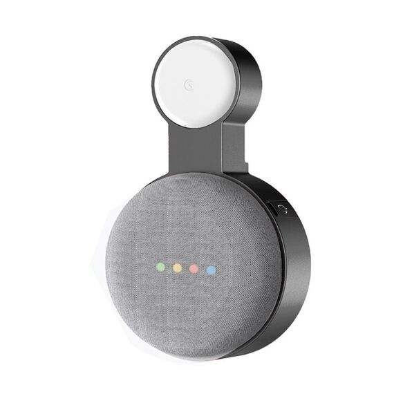 Supporto per cavo di alimentazione con staffa a parete per Google Nest Mini (nero)