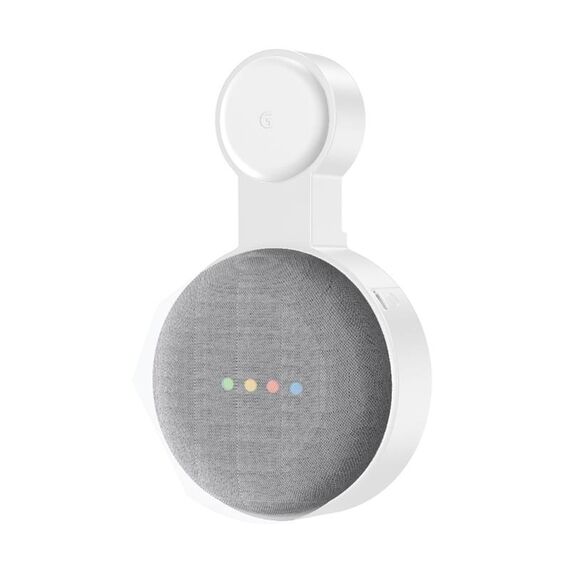 Supporto per cavo di alimentazione con staffa a parete per Google Nest Mini (bianco)