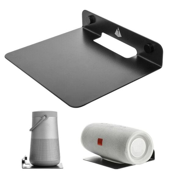 Staffa metallica di stoccaggio universale per muro per altoparlante Bluetooth, Dimensione: 15,5 x 13 x 3 cm (nero)