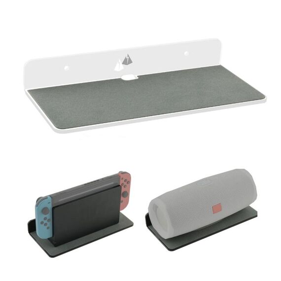 Staffa di stoccaggio della parete per altoparlante Bluetooth Home Soggiorno Decorazione della parete Decorazione dell'organizzatore di stoccaggio, Dimensioni: 9 x 4 x 1,25 pollici (bianco)