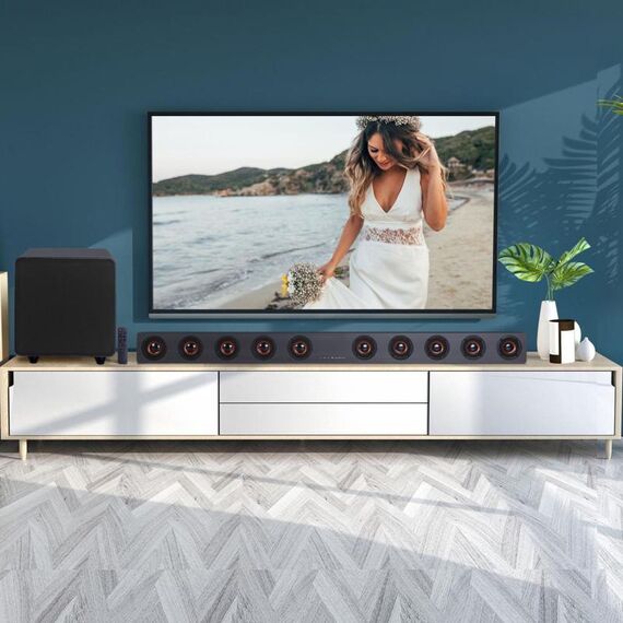 D90 Home Theater Audio Echo Wall Soundbar Subwoofer Audio Bluetooth (grigio chiaro)