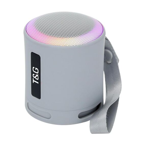 T&G TG373 Subwoofer per altoparlante Bluetooth wireless multicolore RGB portatile da esterno con luce a LED (grigio)