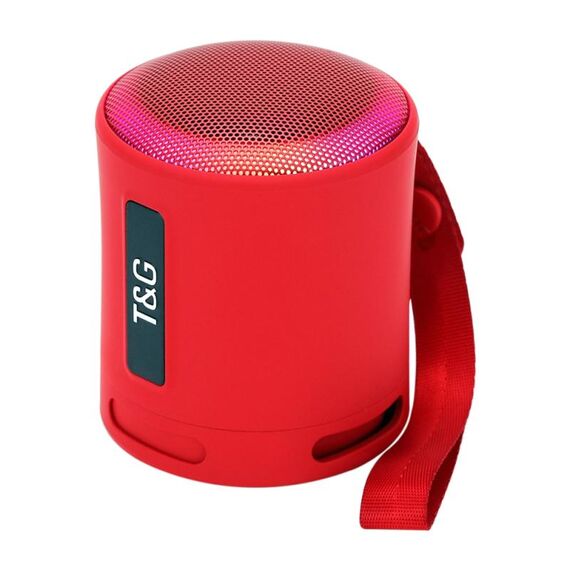 T&G TG373 Subwoofer per altoparlante Bluetooth wireless multicolore RGB portatile da esterno con luce a LED (rosso)