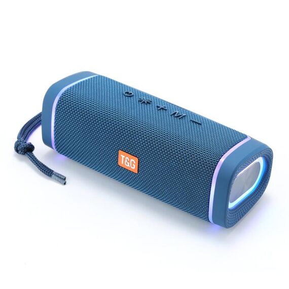 T&G TG375 Subwoofer per altoparlante Bluetooth wireless RGB portatile da esterno con luce a LED (blu)