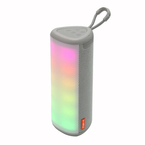 T&G TG357 Altoparlante portatile wireless Bluetooth Subwoofer esterno con luce colorata RGB e TWS (grigio)