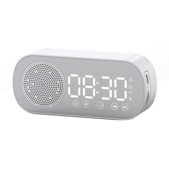 Z7 Digital Bluetooth 5.0 Speaker Multi-Function Specchio Specchio Sveglia FM Radio (Bianco)