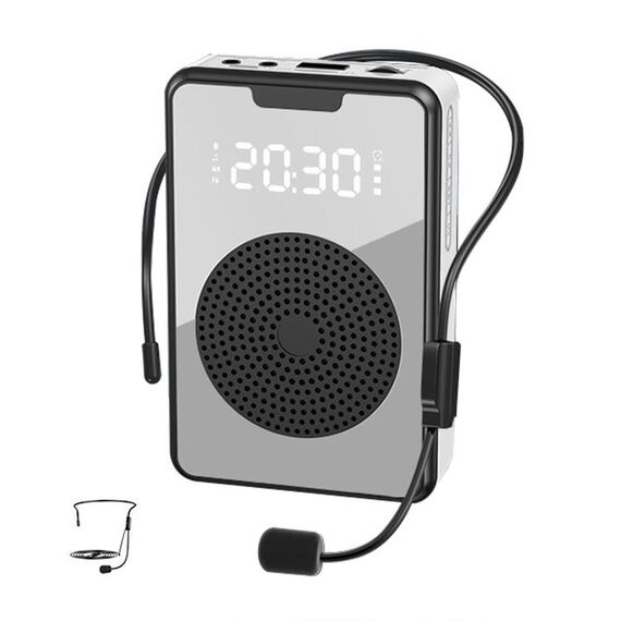 Amplificatore microfono didattico portatile ZXL-H3 con display temporale, specifiche: versione cablata (nero)