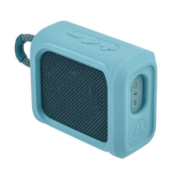 La copertura protettiva in silicone portatile può essere fissata con cinghia per jbl go3 (blu rosa)