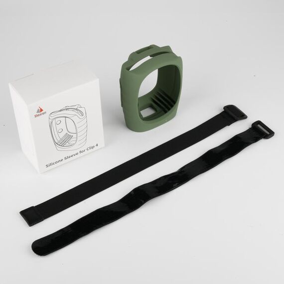 Custodia protettiva in silicone per altoparlante JBL Clip 4 Bluetooth con cinturini (verde)