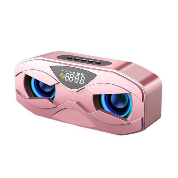 Altoparlante Bluetooth con display digitale audio surround 6D portatile M5 (rosa)