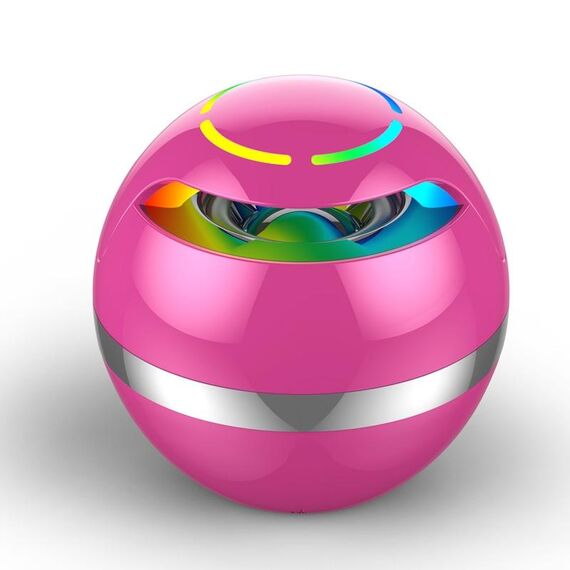 GS009 Bluetooth 4.2 Altoparlante a sfera rotonda piccolo con supporto luce colorata TF Card / FM (rosa)