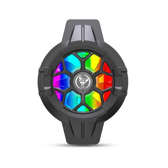 HXSJ P10 Portabico da gioco portatile Porta radiatore del telefono cellulare con retroilluminazione arcobaleno (nero)