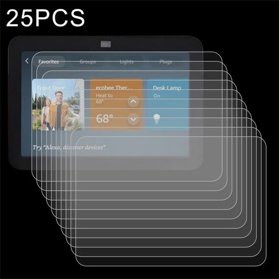 Per Amazon Echo Show 8 2023 25 pezzi 9H 0,3 mm pellicola in vetro temperato antideflagrante
