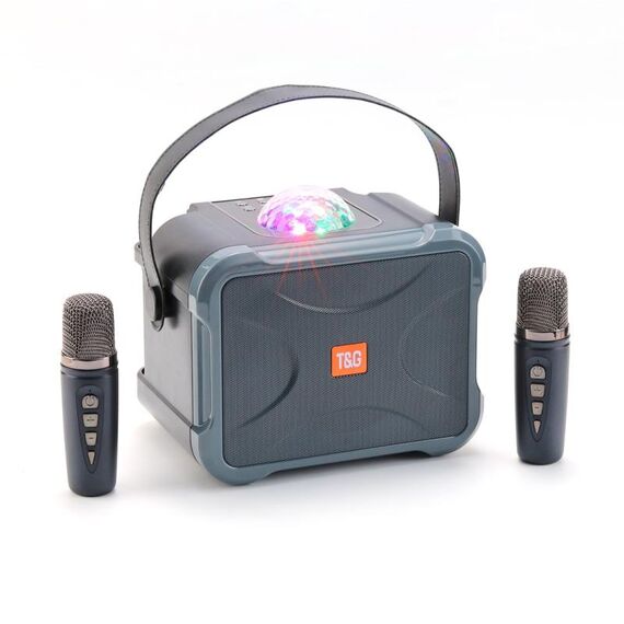 T&G TG543 Altoparlante Bluetooth wireless per karaoke portatile integrato colorato (grigio)