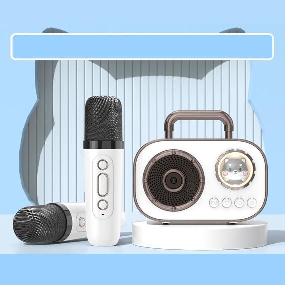 Supporto per altoparlante HiFi Bluetooth 5.3 FM, con microfono 2 pezzi (bianco)