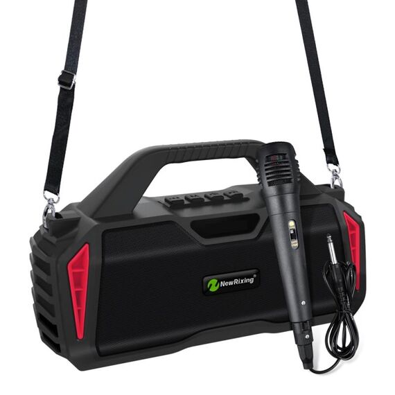 NewRixing NR6011 Altoparlante Bluetooth wireless portatile da 20 W Subwoofer TWS (rosso)