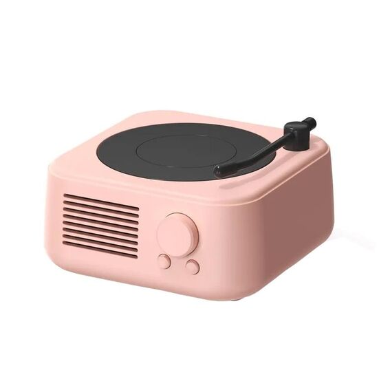 X17 Giradischi fonografico vintage Altoparlante musicale Bluetooth senza fili (rosa)