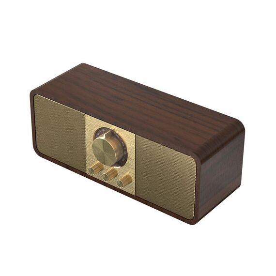OneDer JY82 Altoparlante wireless in stile retrò in legno HIFI Classico Supporto radio FM TF/U-Disk/AUX (legno di noce)