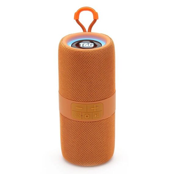 T&G TG-671 Altoparlante subwoofer stereo 3D wireless portatile con FM/USB/LED (arancione)