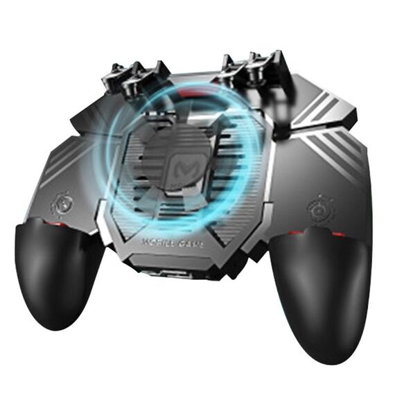 AK77 1200mAh Battery Edition Gamepad multifunzione per telefono cellulare con collegamento a sei dita con staffa, adatto per telefoni cellulari da 4,7-6,5 pollici