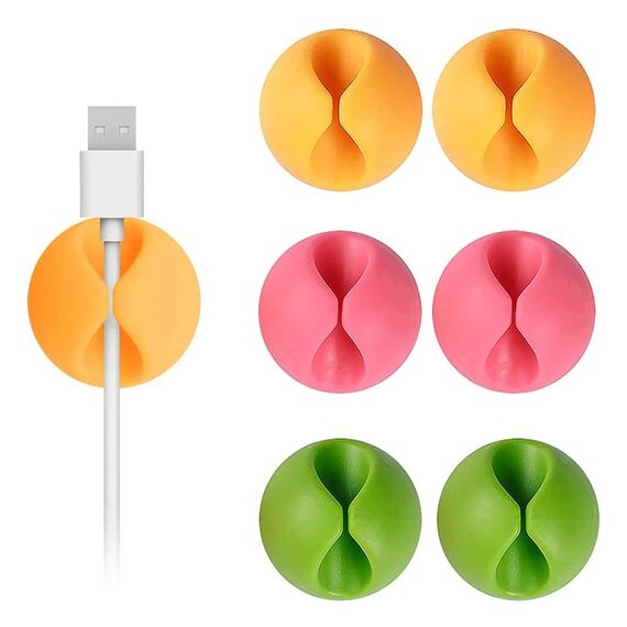 6 X MultiPurpose Cable Clips Cable Drop Organizer