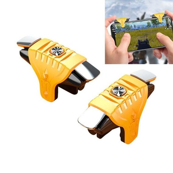 2 paia F01 Galvanotecnica Albero meccanico Pulsante bidirezionale Tiro ausiliario Maniglia di gioco per telefoni cellulari con uno spessore di 6,1-12,0 mm (giallo)