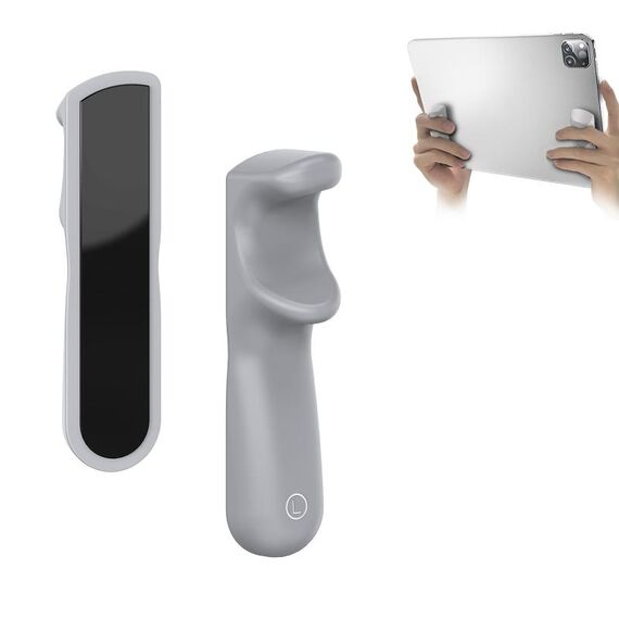 Supporto per tablet Impugnatura in silicone Impugnatura per tablet PC portatile Dito ausiliario per giochi (grigio)