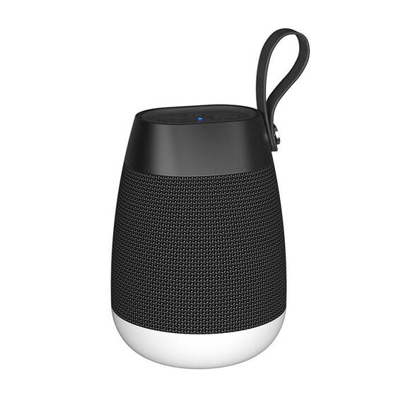 Subwoofer impermeabile cilindrico con altoparlante wireless in tessuto Bluetooth con luce RGB (nero)
