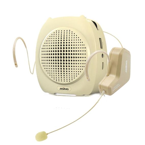 ASiNG S16 Amplificatore vocale wireless 2.4G con microfono auricolare per guide turistiche per insegnanti con cinghia a catena