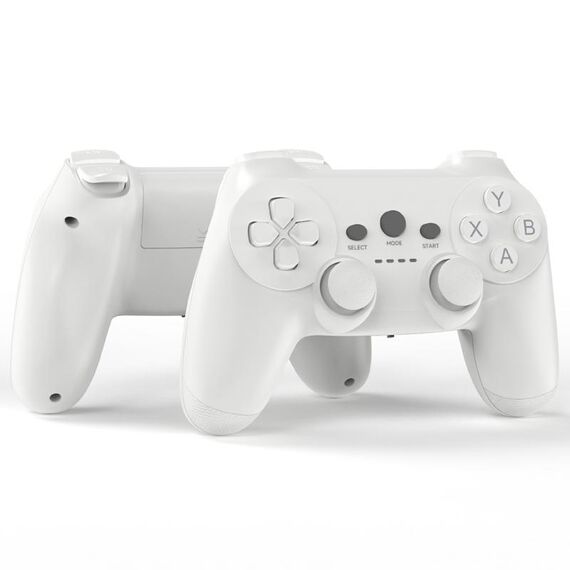 Controller di gioco wireless uno a due 2.4G per PC / Android / TV Box (bianco)