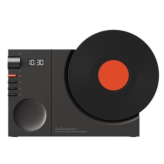 Orologio retrò Bluetooth Speaker rotante Film Subwoofer wireless Hifi Sound Audio (nero)