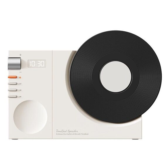 Orologio retrò Bluetooth Speaker rotante Film Subwoofer wireless Hifi Sound Audio (bianco)