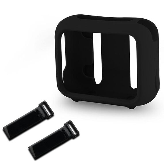Per JBL Go 4 Speaker Cover in silicone con cinghia di fissaggio per bici Golf Cart (nero)