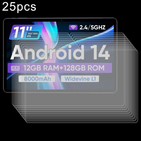 Per tablet Ecopad E20 11, 25 pezzi, pellicola in vetro temperato antideflagrante 9H 0,3 mm
