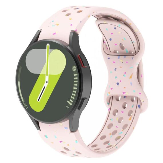Cinturino in silicone granulare ecologico con pois colorati per Samsung Galaxy Watch 7 40/44 mm (rosa chiaro)