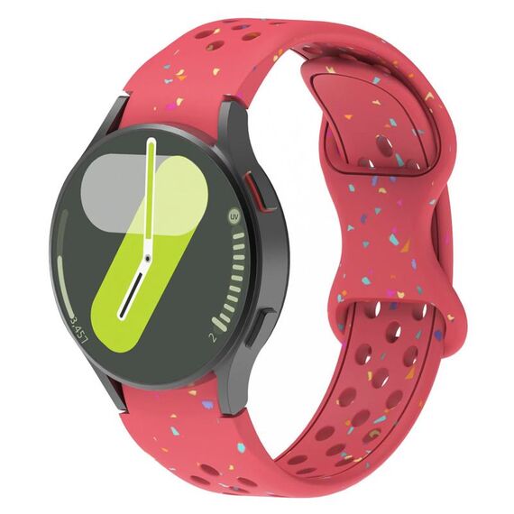 Cinturino per orologio in silicone granulare ecologico con pois colorati per Samsung Galaxy Watch 7 40/44 mm (rosso)