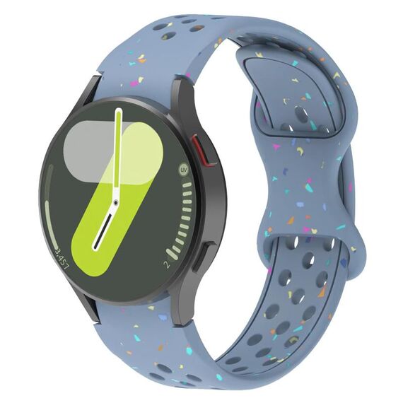 Cinturino in silicone granulare ecologico con pois colorati per Samsung Galaxy Watch 7 40/44 mm (blu-grigio)