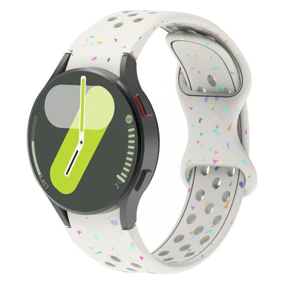 Cinturino per orologio in silicone granulare ecologico con pois colorati per Samsung Galaxy Watch 7 40/44 mm (Starlight)