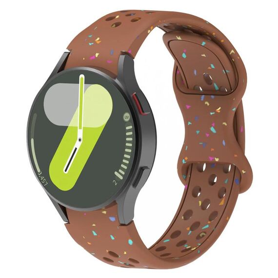 Cinturino per orologio in silicone granulare ecologico con pois colorati per Samsung Galaxy Watch 7 40/44 mm (marrone)