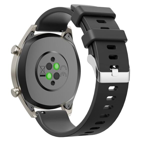 Cinturino per orologio in silicone lucido da 20 mm (nero)