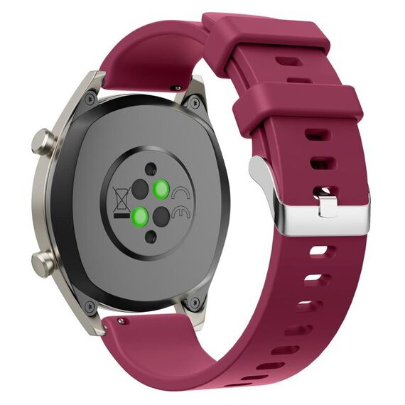 Cinturino per orologio in silicone lucido da 20 mm (rosso vino)