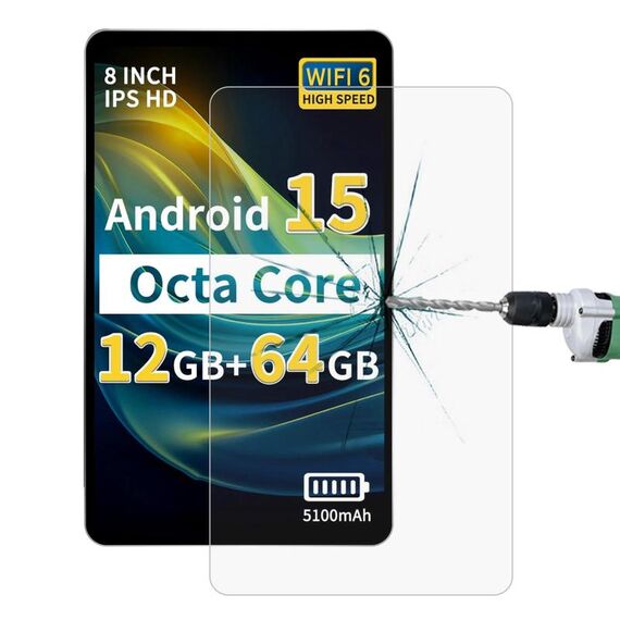 Per Topsand CAM8 15 / Tablet 8 9H 0,3 mm Pellicola in vetro temperato antideflagrante