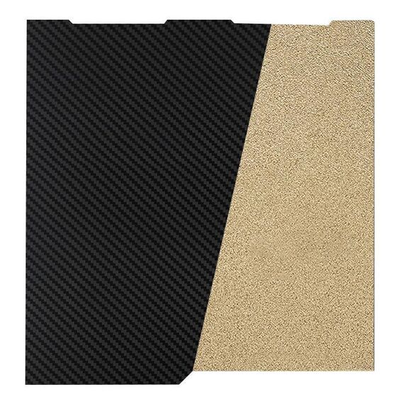 Piastra di stampa per stampante 3D in lamiera di acciaio elastica per ANYCUBIC 268x256 mm, stile: rivestimento PEI + pellicola in fibra di carbonio PET