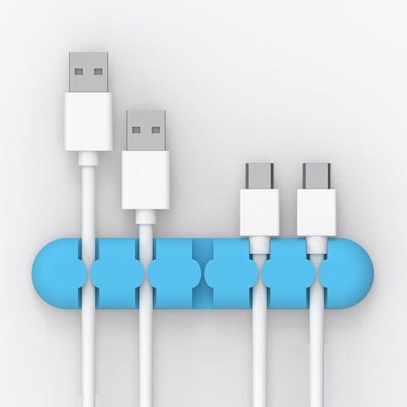 Fissatore per avvolgicavo ORICO CBS5 in materiale siliconico desktop, dimensioni: 9,6 * 2 * 1,2 cm (blu)