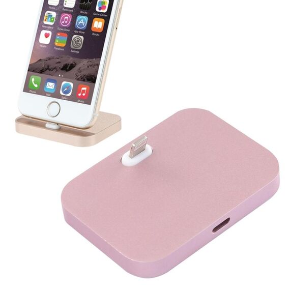 Caricabatterie da tavolo per stazione desktop in alluminio a 8 pin Stouch per iPhone (oro rosa)