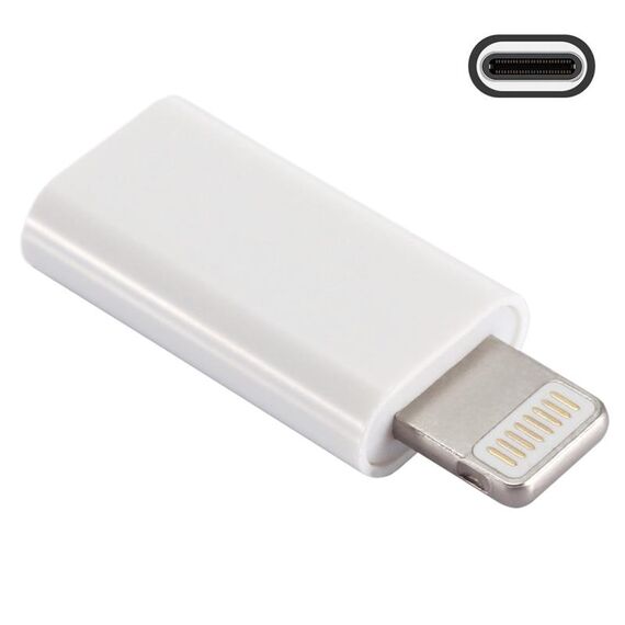 Enkay Hat-Prince HC-6 Mini ABS USB-C / Type-C da 3.1 a 8 pin Adattatore del connettore porta (bianco)